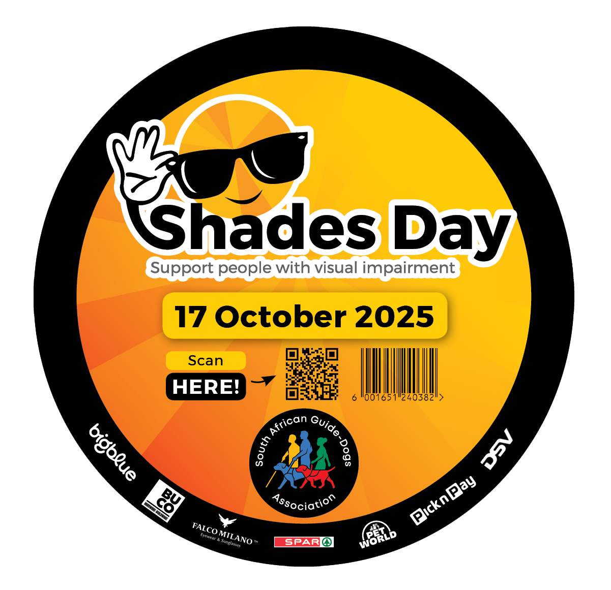 Shade Guide Sticker Shades Day - South African Guide-Dogs Association